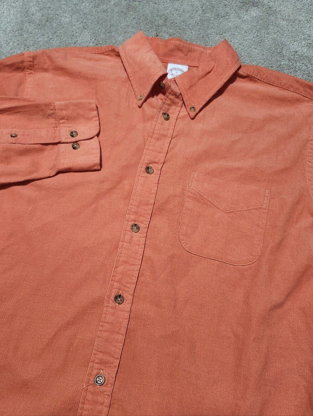 Brooks Brothers MWT Mens XL Orange Corduroy Button-Down Long Sleeve Shirt XL